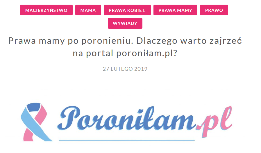 Poroniłam.pl w mediach Poroniłam.pl w mediach